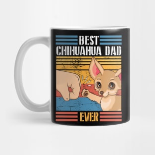 Chihuahua Dog And Daddy Hand To Hand Best Chihuahua Dad Ever Dog Father Parent July 4th Day Mug